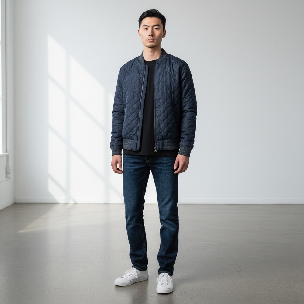 Faherty Navy Quilted Performance Jacket - Reversi… - image 1